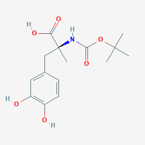 molecular formula C15H21NO6 B2802185 N-(t-butoxycarbonyl)-3-hydroxy-alpha-methyltyrosine CAS No. 62631-37-2