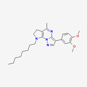 molecular formula C25H34N4O2 B2802189 3-(3,4-dimethoxyphenyl)-5-methyl-8-octyl-7,8-dihydro-6H-pyrazolo[1,5-a]pyrrolo[3,2-e]pyrimidine CAS No. 866144-98-1