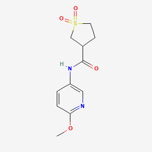 molecular formula C11H14N2O4S B2802193 N-(6-methoxypyridin-3-yl)tetrahydrothiophene-3-carboxamide 1,1-dioxide CAS No. 1061958-96-0
