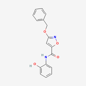 molecular formula C17H14N2O4 B2802195 3-(苄氧基)-N-(2-羟基苯基)异噁唑-5-甲酰胺 CAS No. 1448047-69-5