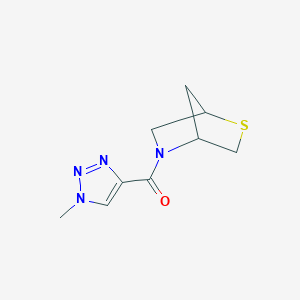 molecular formula C9H12N4OS B2802196 2-thia-5-azabicyclo[2.2.1]heptan-5-yl(1-methyl-1H-1,2,3-triazol-4-yl)methanone CAS No. 2034552-67-3