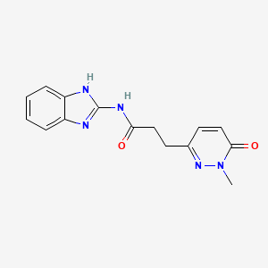 molecular formula C15H15N5O2 B2802197 N-(1H-benzo[d]imidazol-2-yl)-3-(1-methyl-6-oxo-1,6-dihydropyridazin-3-yl)propanamide CAS No. 1797717-30-6