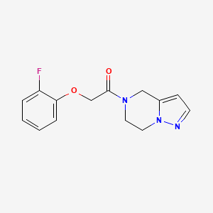 molecular formula C14H14FN3O2 B2802198 1-(6,7-二氢吡唑并[1,5-a]吡嗪-5(4H)-基)-2-(2-氟苯氧基)乙酮 CAS No. 2034545-16-7