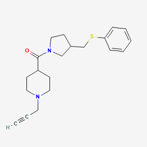 [3-(Phenylsulfanylmethyl)pyrrolidin-1-yl]-(1-prop-2-ynylpiperidin-4-yl)methanone