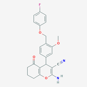 2-amino-4-{4-[(4-fluorophenoxy)methyl]-3-methoxyphenyl}-5-oxo-5,6,7,8-tetrahydro-4H-chromene-3-carbonitrile