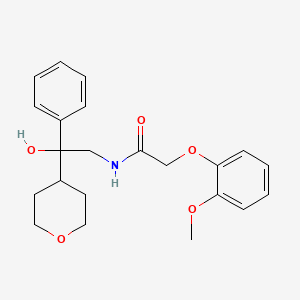 N-(2-hydroxy-2-phenyl-2-(tetrahydro-2H-pyran-4-yl)ethyl)-2-(2-methoxyphenoxy)acetamide