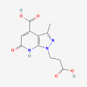 1-(2-carboxyethyl)-3-methyl-6-oxo-6,7-dihydro-1H-pyrazolo[3,4-b]pyridine-4-carboxylic acid