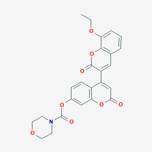 molecular formula C25H21NO8 B2802207 4-(8-乙氧基-2-氧代-咯并-3-基)-2-氧代-咯并-7-基吗啉-4-甲酸酯 CAS No. 887225-42-5