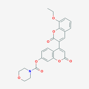 molecular formula C25H21NO8 B2802207 8-ethoxy-2,2'-dioxo-2H,2'H-[3,4'-bichromene]-7'-yl morpholine-4-carboxylate CAS No. 887225-42-5