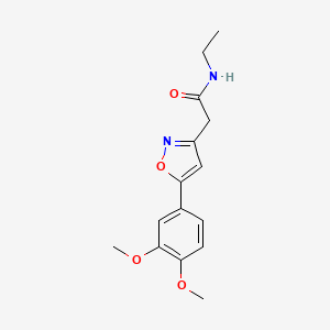 molecular formula C15H18N2O4 B2802209 2-(5-(3,4-二甲氧基苯基)异噁唑-3-基)-N-乙基乙酰胺 CAS No. 953181-14-1