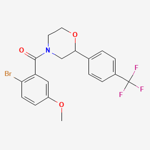 molecular formula C19H17BrF3NO3 B2802210 (2-Bromo-5-methoxyphenyl)(2-(4-(trifluoromethyl)phenyl)morpholino)methanone CAS No. 1351615-00-3
