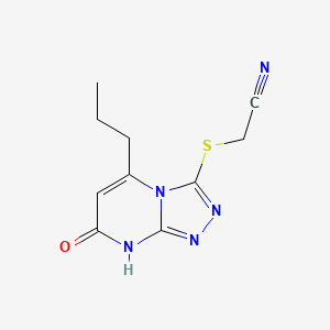 2-((7-Oxo-5-propyl-7,8-dihydro-[1,2,4]triazolo[4,3-a]pyrimidin-3-yl)thio)acetonitrile