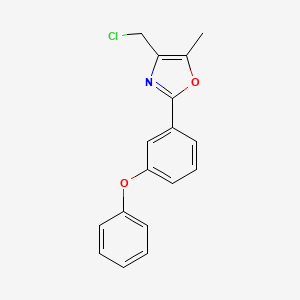molecular formula C17H14ClNO2 B2802216 4-Chloromethyl-5-methyl-2-(3-phenoxyphenyl)-oxazole CAS No. 1048921-12-5