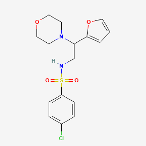 molecular formula C16H19ClN2O4S B2802218 4-chloro-N-(2-(furan-2-yl)-2-morpholinoethyl)benzenesulfonamide CAS No. 877648-03-8