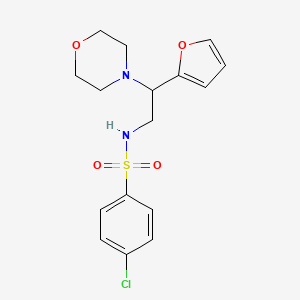 molecular formula C16H19ClN2O4S B2802218 4-chloro-N-[2-(furan-2-yl)-2-(morpholin-4-yl)ethyl]benzene-1-sulfonamide CAS No. 877648-03-8