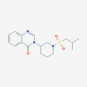 molecular formula C17H23N3O3S B2802220 3-(1-(isobutylsulfonyl)piperidin-3-yl)quinazolin-4(3H)-one CAS No. 2034423-22-6