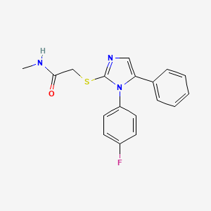 2-((1-(4-fluorophenyl)-5-phenyl-1H-imidazol-2-yl)thio)-N-methylacetamide