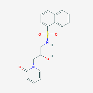 molecular formula C18H18N2O4S B2802237 N-(2-羟基-3-(2-氧代吡啶-1(2H)-基)丙基)萘磺酰胺 CAS No. 1706084-75-4