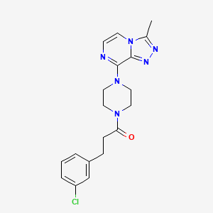 molecular formula C19H21ClN6O B2802238 3-(3-Chlorophenyl)-1-(4-(3-methyl-[1,2,4]triazolo[4,3-a]pyrazin-8-yl)piperazin-1-yl)propan-1-one CAS No. 1903881-72-0