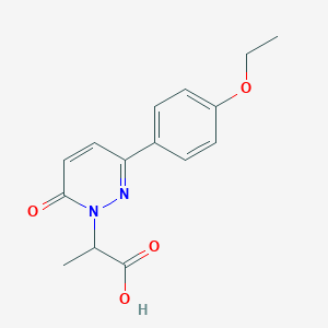 molecular formula C15H16N2O4 B2802243 2-(3-(4-ethoxyphenyl)-6-oxopyridazin-1(6H)-yl)propanoic acid CAS No. 1286713-58-3