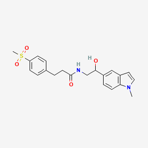 molecular formula C21H24N2O4S B2802244 N-(2-hydroxy-2-(1-methyl-1H-indol-5-yl)ethyl)-3-(4-(methylsulfonyl)phenyl)propanamide CAS No. 2034409-80-6