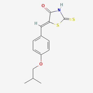 molecular formula C14H15NO2S2 B2802247 (5E)-5-(4-isobutoxybenzylidene)-2-mercapto-1,3-thiazol-4(5H)-one CAS No. 164520-75-6