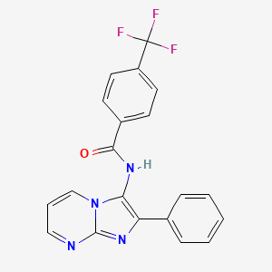 molecular formula C20H13F3N4O B2802257 N-(2-phenylimidazo[1,2-a]pyrimidin-3-yl)-4-(trifluoromethyl)benzamide CAS No. 863587-85-3