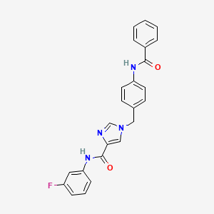 1-(4-benzamidobenzyl)-N-(3-fluorophenyl)-1H-imidazole-4-carboxamide