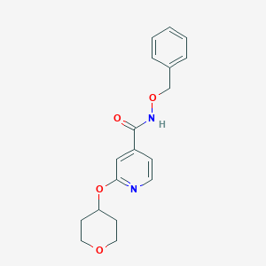 molecular formula C18H20N2O4 B2802272 N-(benzyloxy)-2-((tetrahydro-2H-pyran-4-yl)oxy)isonicotinamide CAS No. 2034277-45-5