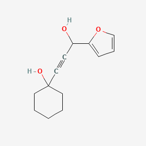 molecular formula C13H16O3 B2802281 1-(2-Furyl)-3-(hydroxycyclohexyl)prop-2-yn-1-ol CAS No. 106165-88-2