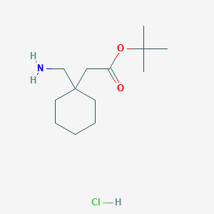 molecular formula C13H26ClNO2 B2802282 Tert-butyl 2-[1-(aminomethyl)cyclohexyl]acetate hydrochloride CAS No. 2193065-76-6