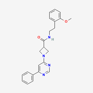 molecular formula C23H24N4O2 B2802296 N-(2-methoxyphenethyl)-1-(6-phenylpyrimidin-4-yl)azetidine-3-carboxamide CAS No. 2034619-08-2