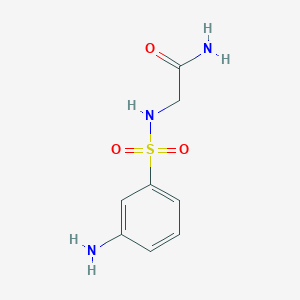 molecular formula C8H11N3O3S B2802312 2-(3-氨基苯磺酰氨基)乙酰胺 CAS No. 953751-81-0