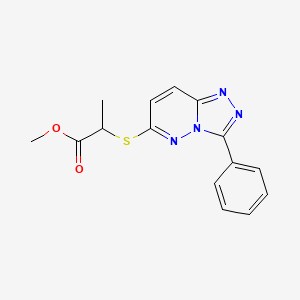 molecular formula C15H14N4O2S B2802319 甲基 2-((3-苯基-[1,2,4]三唑并[4,3-b]吡啶-6-基)硫基)丙酸酯 CAS No. 852372-93-1