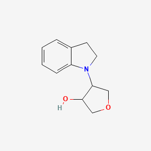 molecular formula C12H15NO2 B2802324 4-(2,3-dihydro-1H-indol-1-yl)oxolan-3-ol CAS No. 1878748-12-9