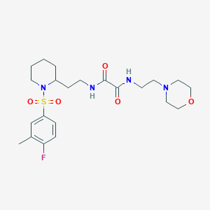 molecular formula C22H33FN4O5S B2802326 N1-(2-(1-((4-氟-3-甲基苯基)磺酰)哌啶-2-基)乙基)-N2-(2-吗啉基乙基)草酰胺 CAS No. 898426-20-5