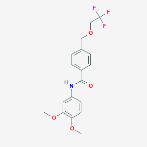 molecular formula C18H18F3NO4 B280234 N-(3,4-dimethoxyphenyl)-4-[(2,2,2-trifluoroethoxy)methyl]benzamide 