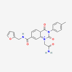 1-(2-amino-2-oxoethyl)-N-(furan-2-ylmethyl)-3-(4-methylphenyl)-2,4-dioxo-4aH-quinazolin-1-ium-7-carboxamide