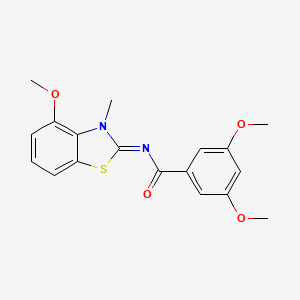 3,5-dimethoxy-N-(4-methoxy-3-methyl-1,3-benzothiazol-2-ylidene)benzamide
