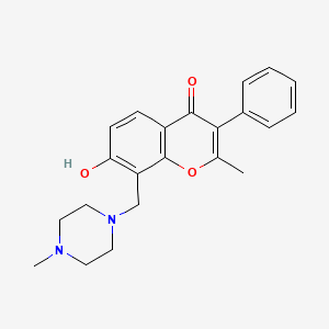 molecular formula C22H24N2O3 B2802360 7-hydroxy-2-methyl-8-((4-methylpiperazin-1-yl)methyl)-3-phenyl-4H-chromen-4-one CAS No. 846584-24-5
