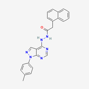 molecular formula C24H20N6O B2802363 N-{[1-(4-甲基苯基)吡唑并[4,5-e]嘧啶-4-基]氨基}-2-萘乙酰胺 CAS No. 890938-39-3
