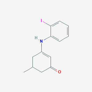 molecular formula C13H14INO B2802375 3-((2-Iodophenyl)amino)-5-methylcyclohex-2-EN-1-one CAS No. 1023528-61-1