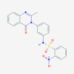 molecular formula C21H16N4O5S B2802376 N-(3-(2-methyl-4-oxoquinazolin-3(4H)-yl)phenyl)-2-nitrobenzenesulfonamide CAS No. 898438-88-5