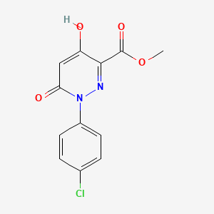 molecular formula C12H9ClN2O4 B2802382 甲基-1-(4-氯苯基)-4-羟基-6-氧代-1,6-二氢吡啶嗪-3-甲酸酯 CAS No. 121582-56-7