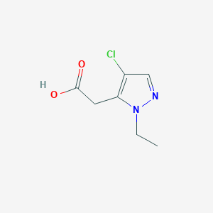 molecular formula C7H9ClN2O2 B2802384 2-(4-Chloro-1-ethyl-1H-pyrazol-5-yl)acetic acid CAS No. 1310379-51-1