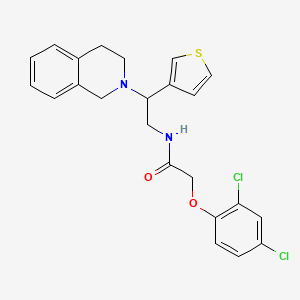 molecular formula C23H22Cl2N2O2S B2802386 2-(2,4-二氯苯氧基)-N-(2-(3,4-二氢异喹啉-2(1H)-基)-2-(噻吩-3-基)乙基)乙酰胺 CAS No. 954662-71-6