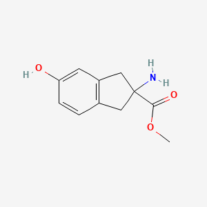molecular formula C11H13NO3 B2802388 methyl 2-amino-5-hydroxy-2,3-dihydro-1H-indene-2-carboxylate CAS No. 790614-25-4