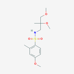 molecular formula C14H23NO5S B2802389 N-(2,3-二甲氧基-2-甲基丙基)-4-甲氧基-2-甲基苯基-1-磺酰胺 CAS No. 2034586-47-3