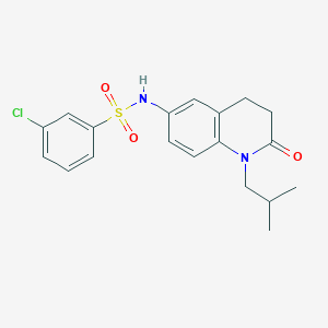 molecular formula C19H21ClN2O3S B2802391 3-氯-N~1~-(1-异丁基-2-氧代-1,2,3,4-四氢-6-喹啉基)-1-苯磺酰胺 CAS No. 946372-95-8