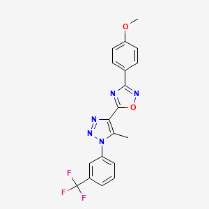 molecular formula C19H14F3N5O2 B2802393 3-(4-甲氧基苯基)-5-{5-甲基-1-[3-(三氟甲基)苯基]-1H-1,2,3-三唑-4-基}-1,2,4-噁二唑 CAS No. 932527-77-0
